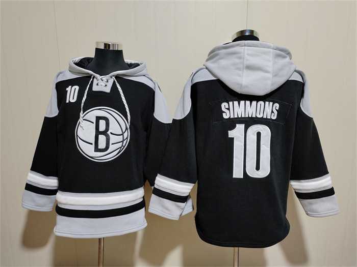 Men's Brooklyn Nets #10 Ben Simmons Black Lace-Up Pullover Hoodie,We sell and wholesale Men's Brooklyn Nets #10 Ben Simmons Black Lace-Up Pullover Hoodie on line form chian!